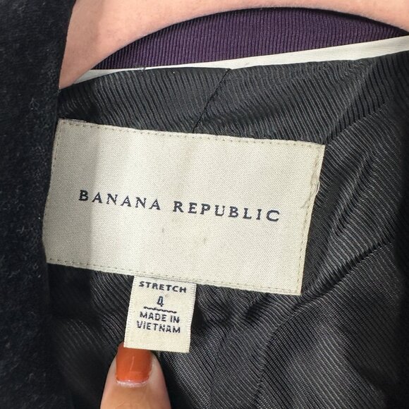 2/$30 Banana Republic Velvet Tuxedo Blazer Suit Jacket Black 4 #BAG8 - Picture 5 of 8